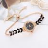 Round Quartz Wrist Watch Rhinestone Women Chain Elegant Crystal Bracelet  Ladies