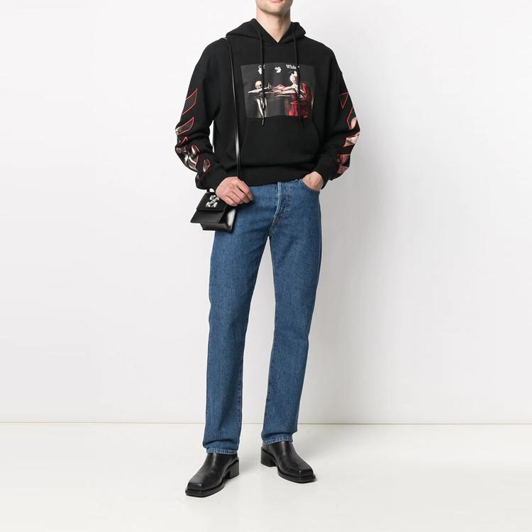 Off-White Caravaggio Over Hood Black Unisex Tops OMBB037R21FLE0021025