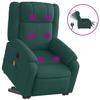 VidaXL Fauteuil inclinable de massage électrique Vert foncé Tissu 3205244