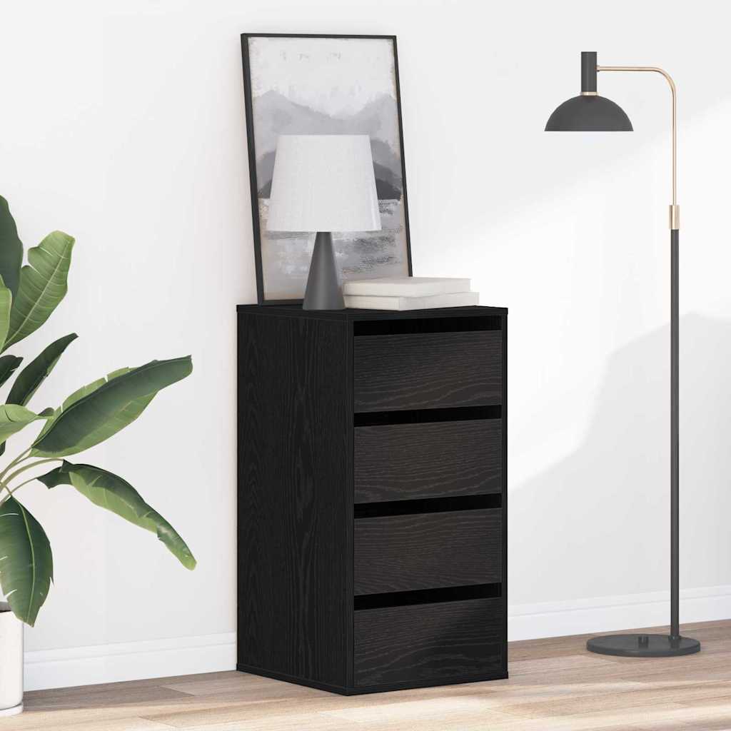Drawer Cabinet Black 40 x 41 x 76 cm Engineered Wood