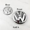 New 2026 2pcs ABS 135mm Car Front Grille Badge and 110mm Rear Trunk Emblem Lid Logo Accessories For VW Golf 6 MK6 5K0853601C 5K0853630 xm4