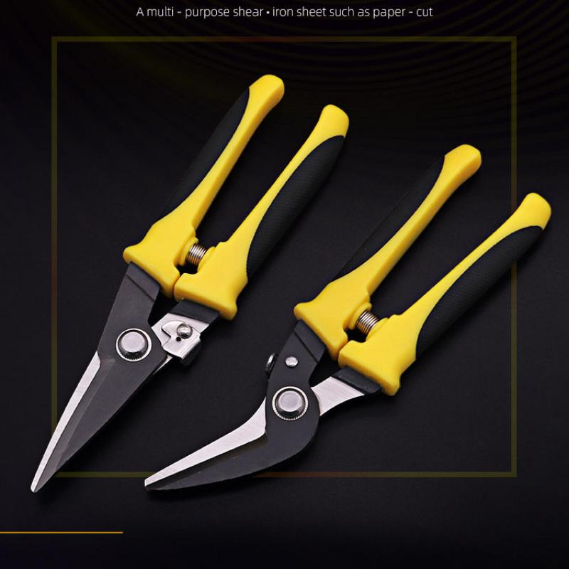 Mehrzweck-Eisenschere, Edelstahl-Winkelschere, Drahtschlitz, Eisendrahtschere, Blechschere mit geradem Kopf