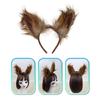 Foxes Cosplay Set Foxes Tail with Foxes Ears Headwear Set Plush Wolf Ears Headband Hair Accessories for Party