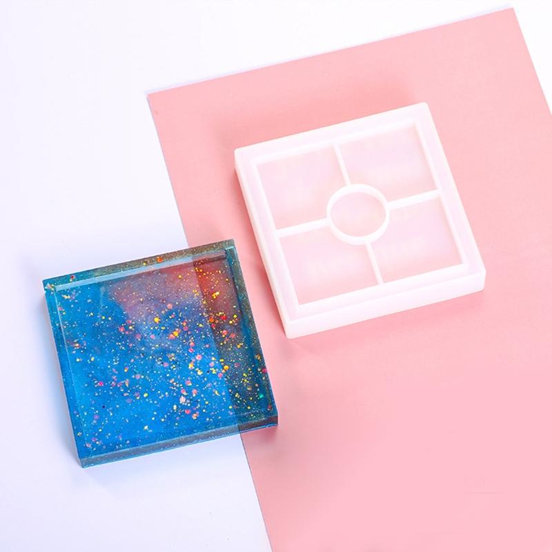 Placemat Tray Molds DIY Coaster Silicone Molds Epoxy Square Round Hexagon Molds for DIY Resin Casting Home Decoration
