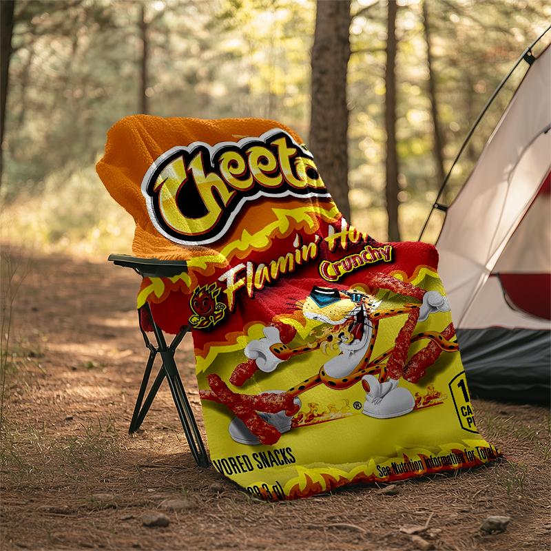 Cheetos Theme Printed Blanket - Perfect for Couch, Bed, Travel & Outdoor Use | Machine Washable, Cozy & Durable.