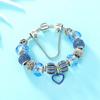 Amazon eBay Popular Fashion Diamond Set Large Hole Bead Bracelet Blue Ocean Crystal Love Pendant Bracelet