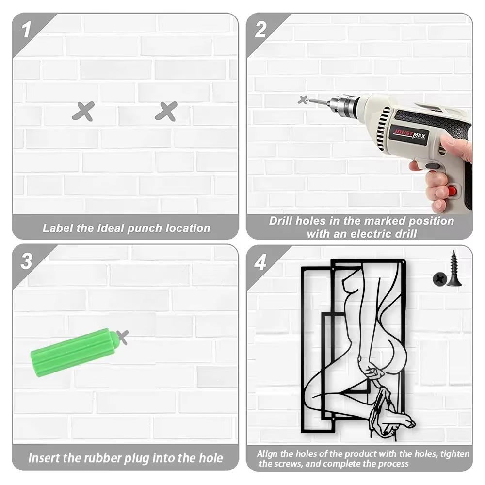 Sexy Beauty Metal Wall Art Sign Farmhouse Hanging Decor Black Cutout Plaque Home Office Living Room Bedroom Decoration