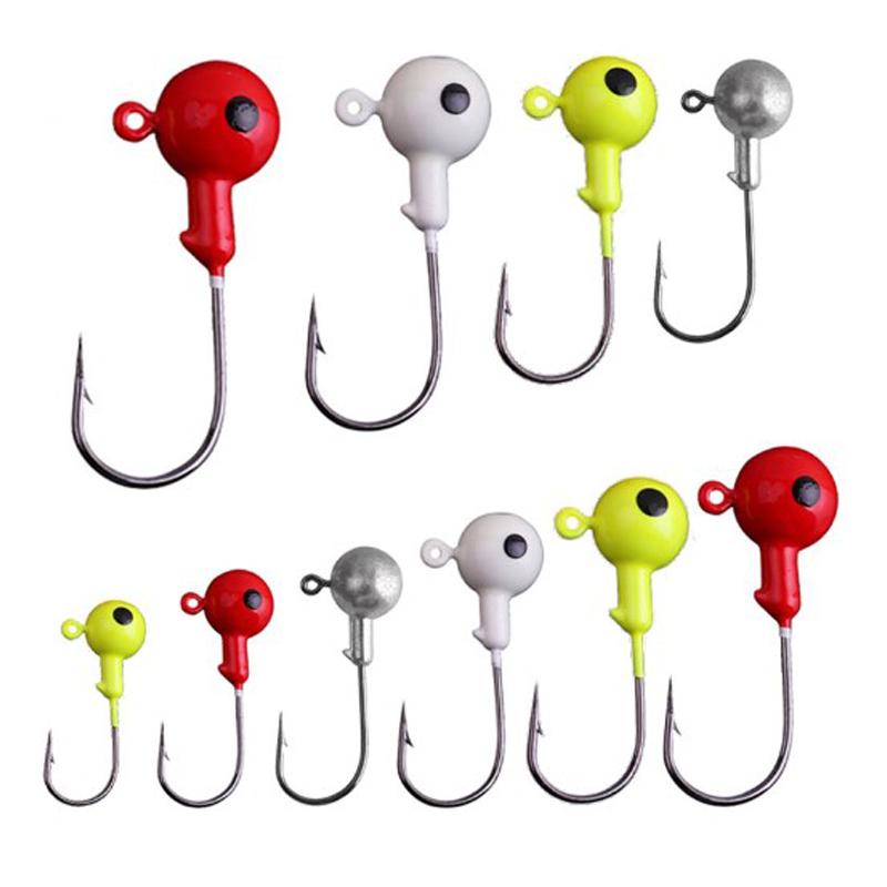 10pcs/lot New Strong Jig Head Hook 3.5g 5g 7g 10g 12g 14g 18g Fishing Hook Jig Lure Hard Baits Soft Worm Fishing Tackle Universal Lure Jig Hook