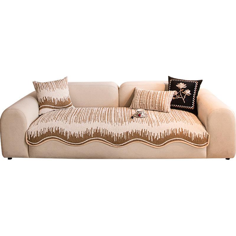 French Advanced Special-Shaped Sofa Cushion Is Universal In All Seasons  New Straight Row Thickened Seat Cushion Fixed Non-Slip Cover