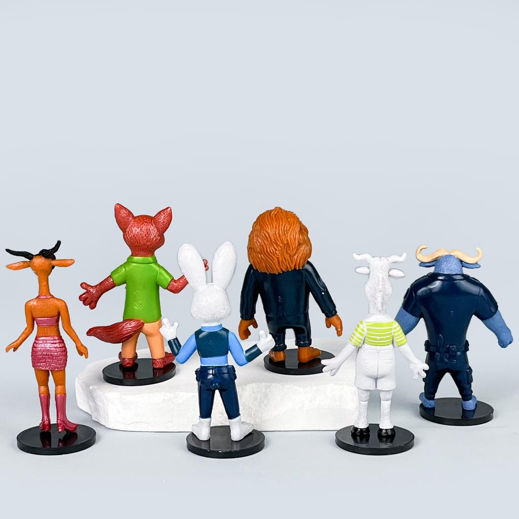 Hot  6Pcs Set Zootopia 2 Figurines Anime Models Fox Nick Rabbit Judy Officer Trendy Peripheral Ornaments Gifts