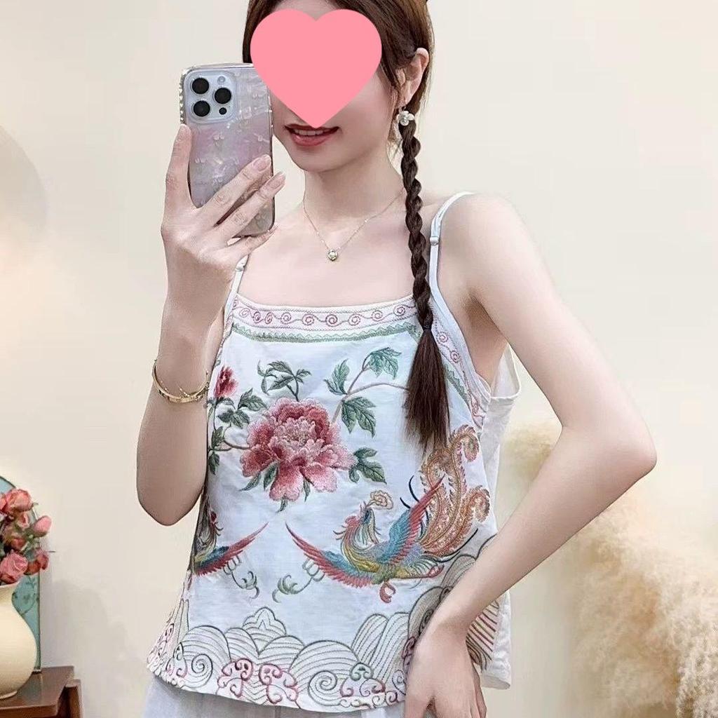 2026 Summer Guofeng Retro Embroidered Belly Band Camisole: Ethnic Chinese-Style Vest