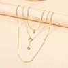 K gold letter necklace style jewelry versatile alloy love fringed three-layer necklace women
