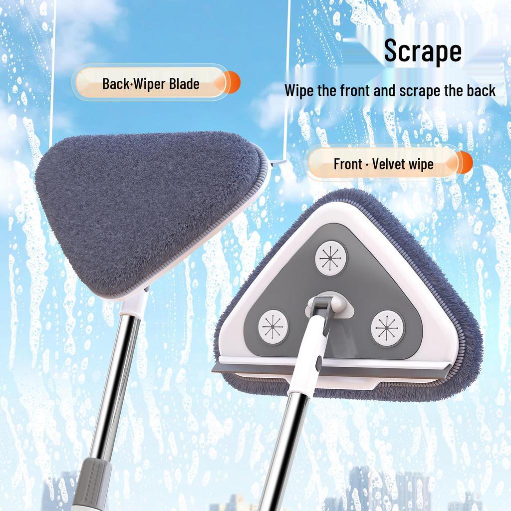 Multi-Functional Telescopic Triangle Mop for Cleaning Ceilings, Walls, and Roofs