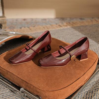 5889 Klasyczna moda wszechstronne i delikatne Mary Jane gruby obcas wysoki obcas kwadratowy nosek damskie nowe pojedyncze buty damskie