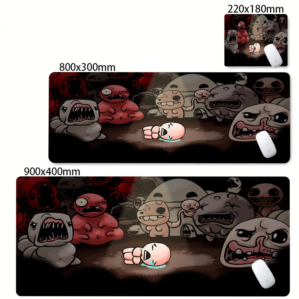 Tappetino per Mouse Anime The Binding Of Isaac Blocco Tastiera Gioco Bordi Bloccati Pad per Mouse Accessori per Computer Tappetini Antiscivolo per Scrivania Armadio PC Mausepad