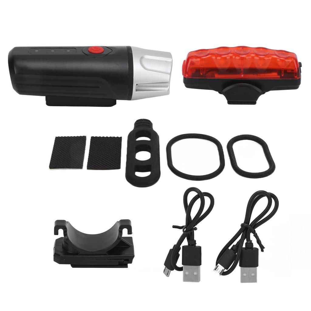 Ultra Bright Bike Light Set USB Rechargeable Bicycle Front Headlight and Back Taillight for Road Mountain Cycling