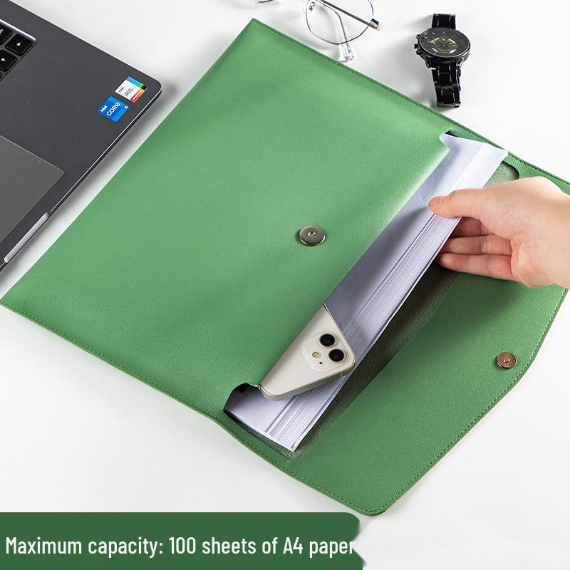 Imitation Leather A4 File Bag: Large Capacity Document Holder, Customizable with Company Logo