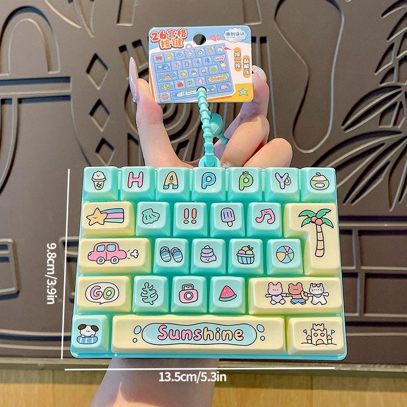 26 Keyboard Keychain Toy Stories Pendant Hanging Ornament For Bag Charms Party Gift For Fans Clicker Fidget Keyboard Keychain