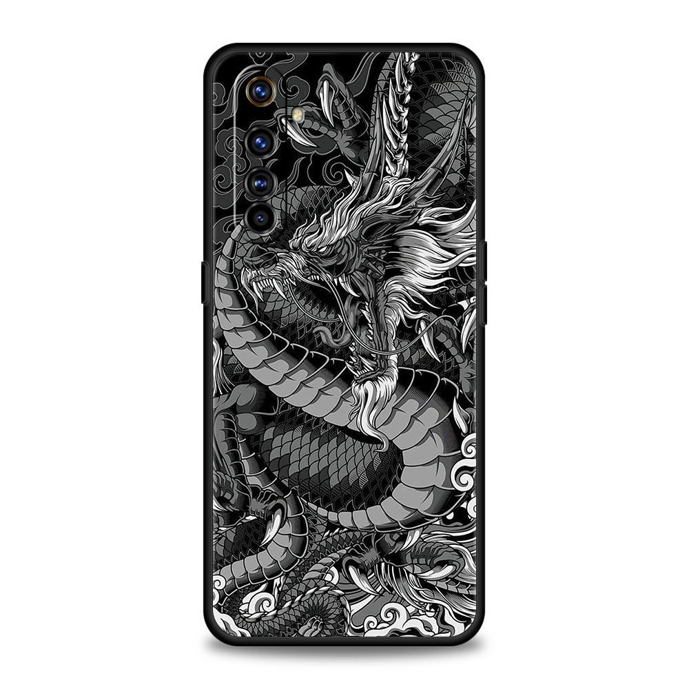 Dragon Phone Case For Realme 12 11 10 6 7 9 Pro Plus 8 5G C35 8i 9i GT2 GT3 GT5 GT Neo 2 3 5 Black Cover Soft Shell