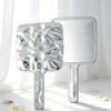 Retro Electroplated Convex-Concave Handheld Makeup Mirror - Portable Beauty Accessory for Home Use in Trendy Style.