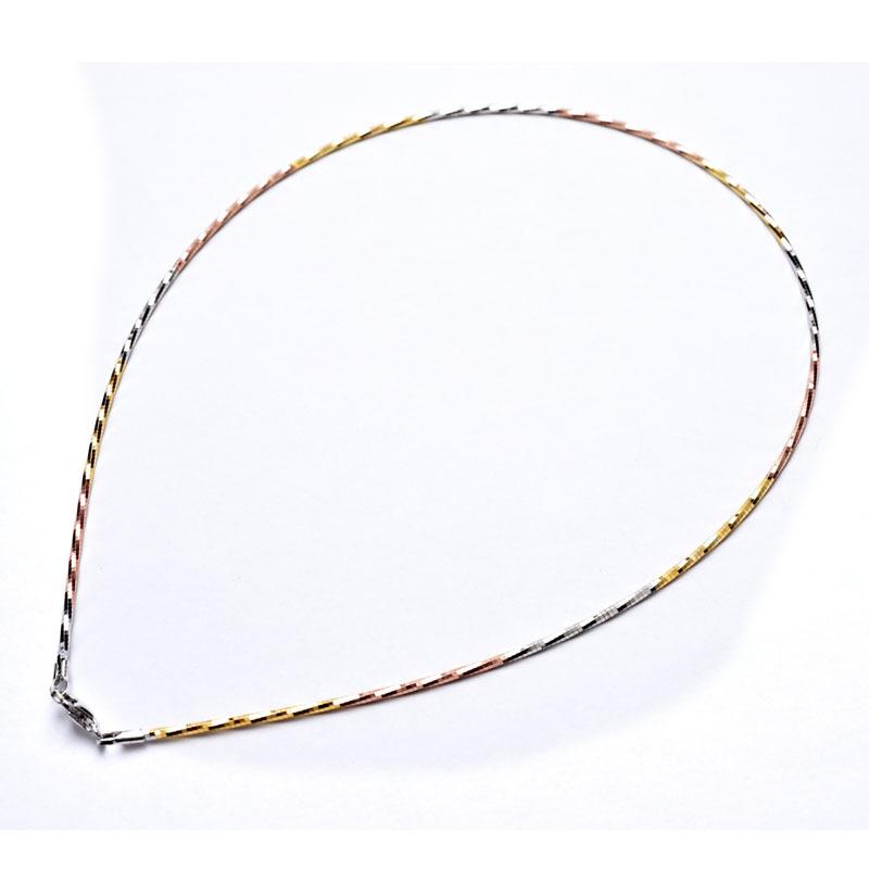 Fashionable Versatile Three-Color Gold Silver Necklace S925 Silver Color Women's Pendant Chain Sweater Chain