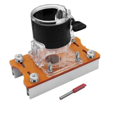 Compact Wood Palm Router Base Wide Application Aluminum Alloy Accurate Slotting Wood Router Base for Surface Finishing