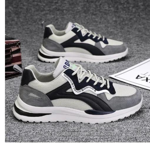 Lace Up Shoes for Men Trend All-match Round Toe Flat Footwear Outdoor Walking Hiking Non-Slip Sneakers Homme Chaussure for Male