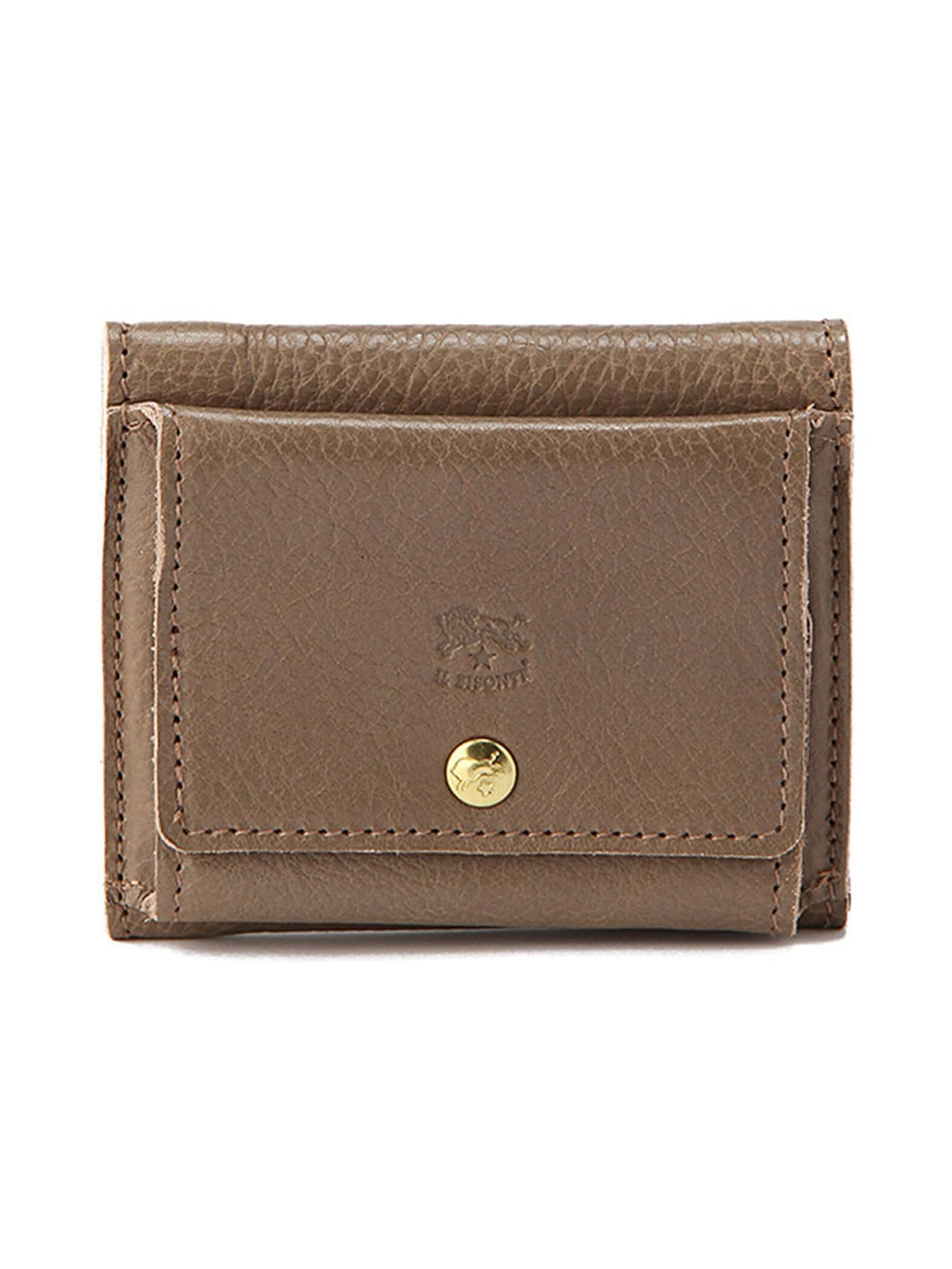 

IL BISONTE Cowhide Gray Tri-fold Wallet, Unisex, Leather,