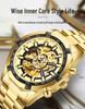 Wolis Men's Gold Waterproof Mechanical Watch - Creative Hollow Design