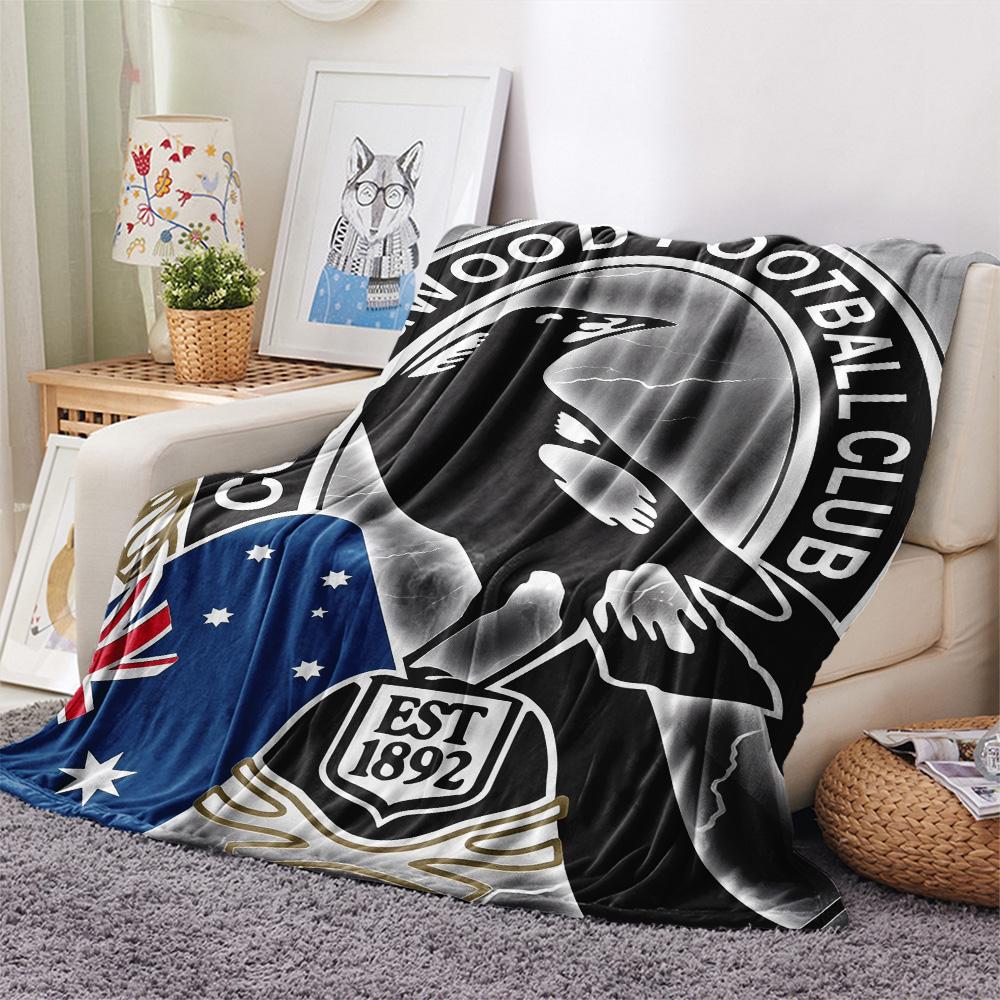 Collingwood Magpies  Print Flannel Blanket, High quality Comfortable for All Seasons, Home Decor, Warmth and Comfort