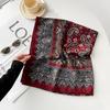 New cotton and linen scarf women's autumn high-end silk scarf soft cashew print angora red shawl headscarf