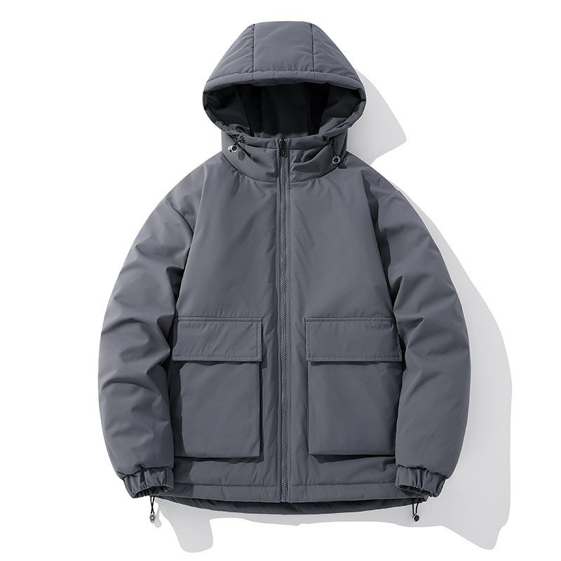 Cotton Clothing Men's Winter Loose Solid Color Cotton Jacket Thickened Workwear Big Yards Cotton Jacket Jacket Warm