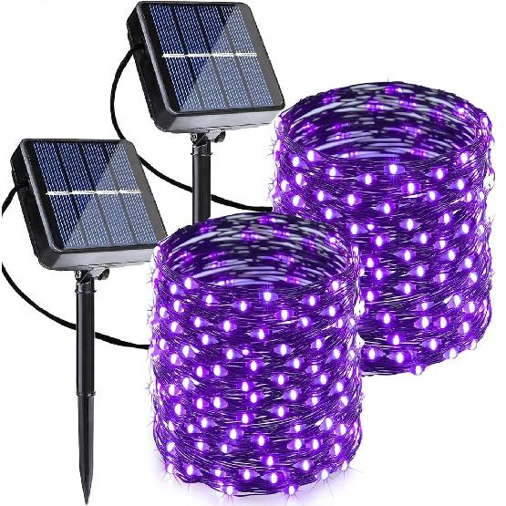 Joomer Solar Fairy Lights, 2-Pack Total 80FT 240LED Lights, Warm White | Copper Wire, Solar String Light Waterproof 8 Lighting Modes for Patio Fence