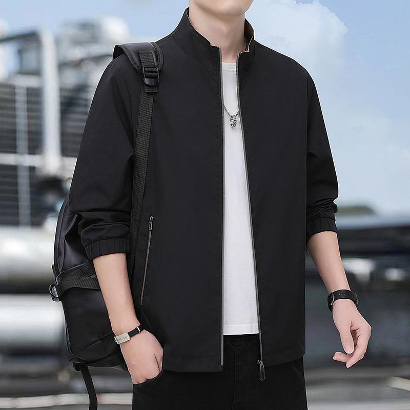 Men's Jacket New Autumn and Winter Jacket Loose Business Casual Versatile Solid Color Sports Executive Jacket