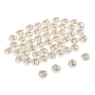 50 ks perleťových knoflíků bílé knoflíky na šití pro kutily na scrapbooking oděvů 10 mm