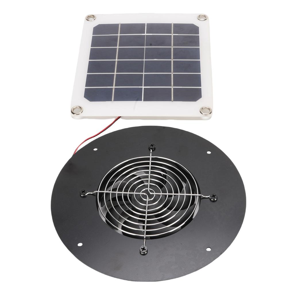 Solarbetriebener Abluftventilator 10W Monokristallines Silizium Solarpanel Runder Lüfterbausatz für Haustierhaus