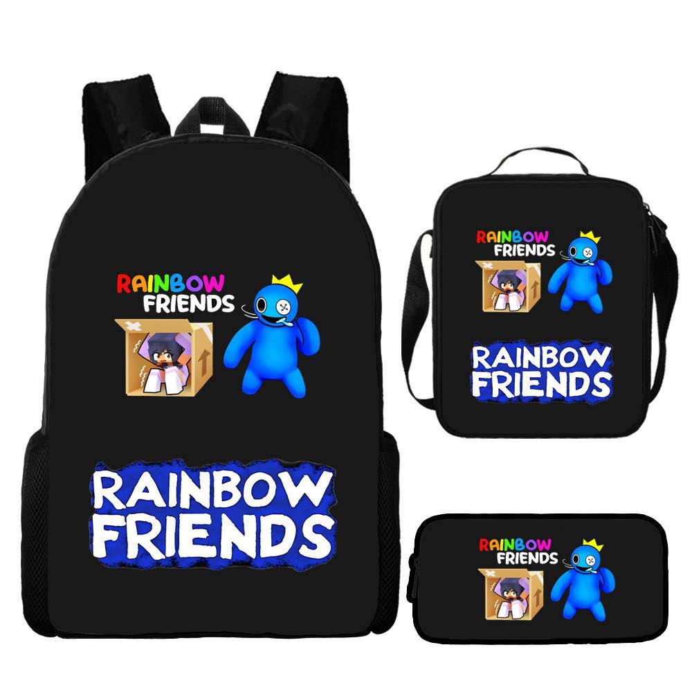 Rainbow Friends Cartoon Backpack With Breathable Air Cushion Straps For Kids Daily Use