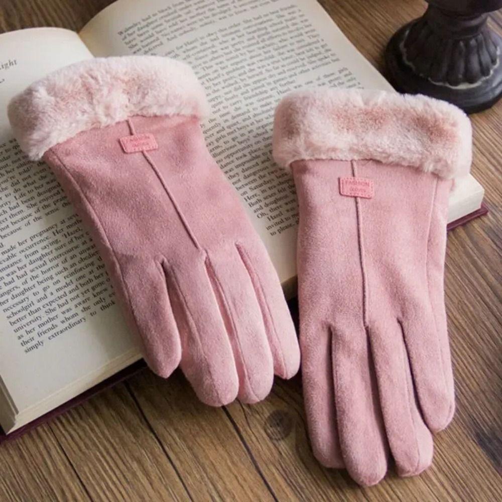 Furry Full Finger Mittens Windproof Winter Thermal Gloves Widely Used Warm Cycling Gloves  Riding