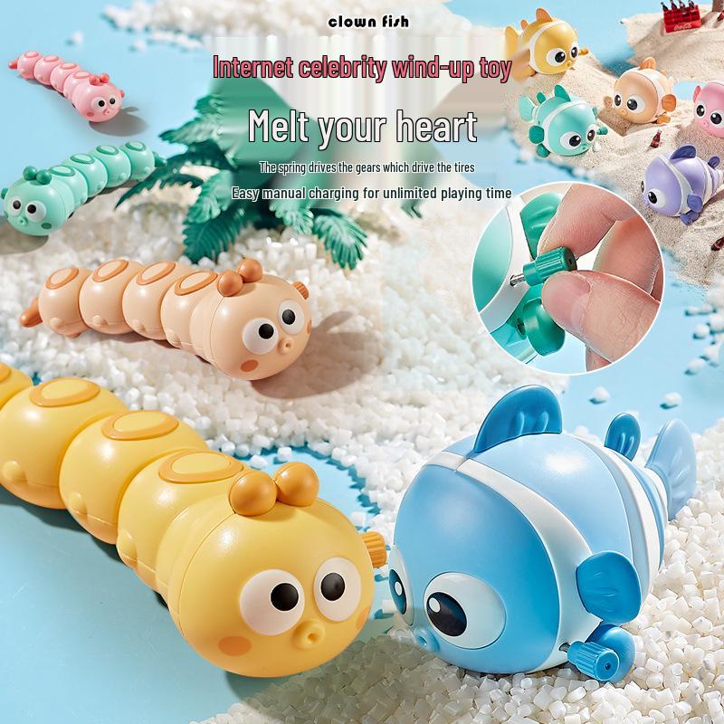 Infant & Toddler Wind-up Caterpillar and Clownfish Rocking Toy - Educational Baby Toy