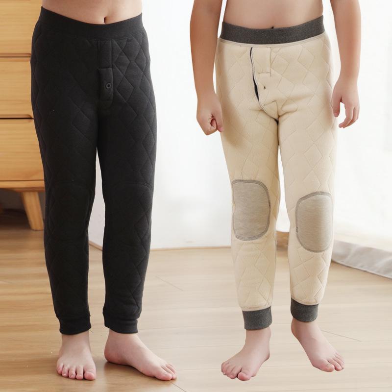 7012 Kids' High-Waisted Thermal Pants - Unisex Cotton, Winter-Ready, Thick, Warm, Cold Resistant to -20°C.