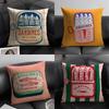 Cute Coastal Charm SardineS Pillow Case Natural Linen Organic Fabric Double-Sided Printing Sofa Home Decor Cushion Cover