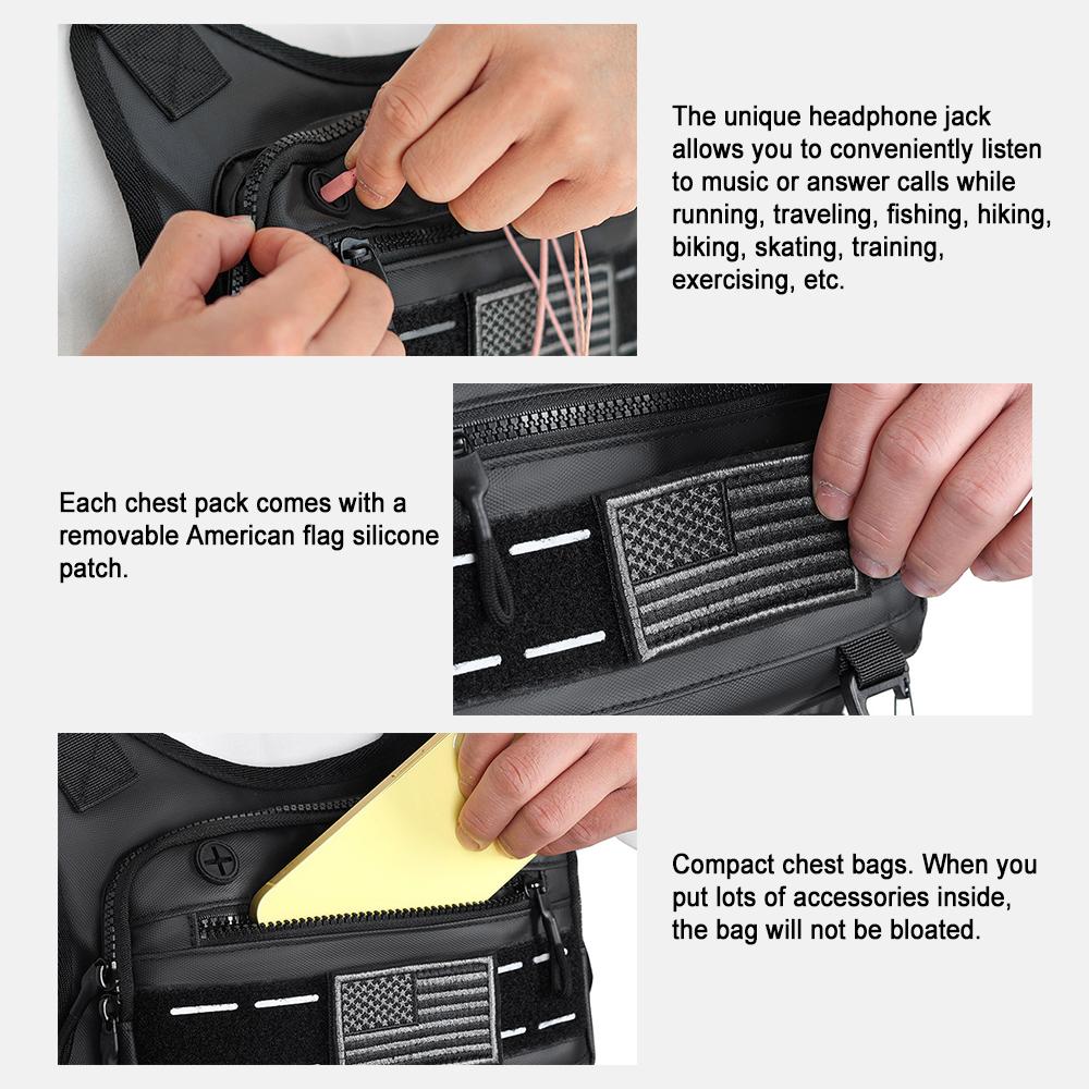 Breathable Sports Chest Bag Water Resistant Reflective Front Running Vest Bag for Men