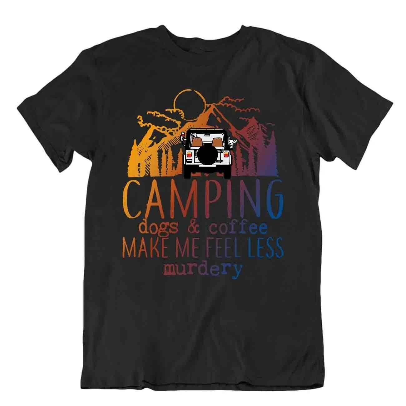 Camping Outside Trip T-Shirt Tee Gift Vintage Funny Outdoors Fresh Dogs Coffee XL