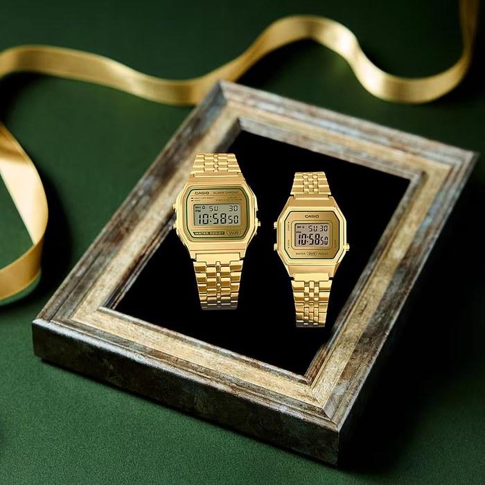 Casio A158WEGV-9A Vintage Gold Digital Watch | Stainless Steel Band | LED Light | Stopwatch | 7-Year Battery