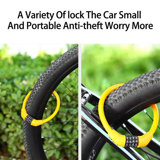 Bicycle Lock High Strength Rust-proof Sturdy Construction Four-digit Easy to Carry Anti-theft Zinc
