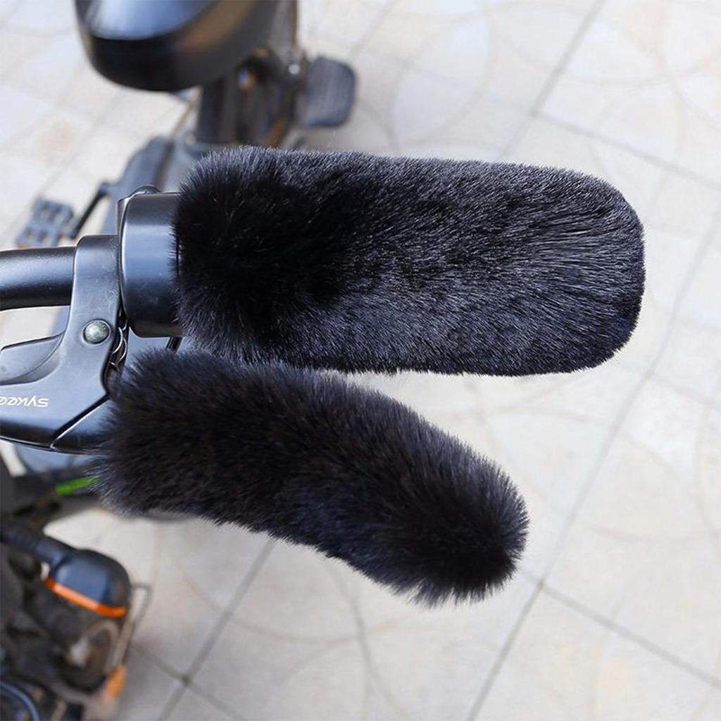 Bike Handle Cover Plush Windproof Guard Handlebar Grip Cover For Motorbike Riding Snowmobile Atv Winter Summer Cycling
