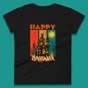 Happy Halloween Vintage Style Horror Scary Haunted House Womens Tee T Shirt Mens Tops Unisex Top
