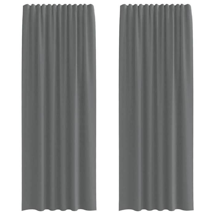 VidaXL Rideaux en voile avec boucles 2 pcs gris foncé 140x260 cm, rideau en filet, rideau transparent, voile de fenêtre, 4102275