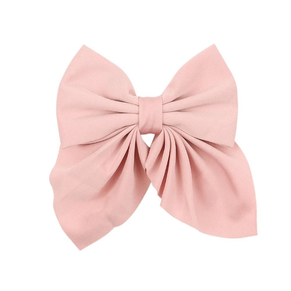 5Piece Mixed Color Ribbon Bow Girls Hair Clips Elegant Solid Color Bow Hair Accessories Hair Clips for Girls Headwear