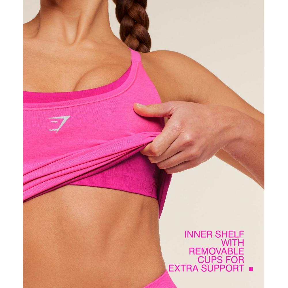 Gymshark Interval Seamless Midi Tank Electric Pink Super Set Pink B6b1j Kdmg